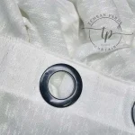پرده آماده تور کتان ضخیم سفید