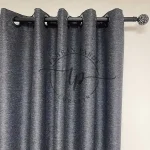 پرده کتان آماده خاکستری پرده کتان نیلا آماده خاکستری